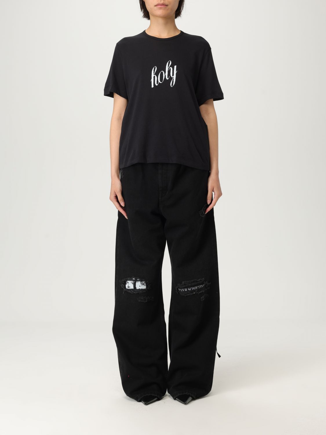 ANN DEMEULEMEESTER T-SHIRT ANN DEMEULEMEESTER WOMAN COLOR BLACK G52007002
