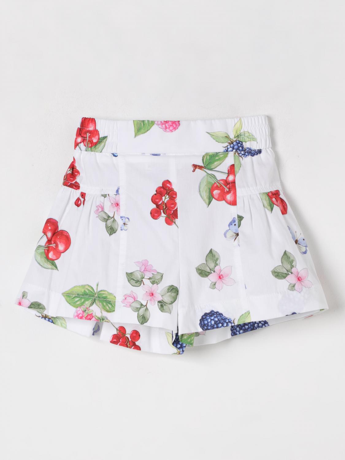 Monnalisa Fruit Printed Shorts In White
