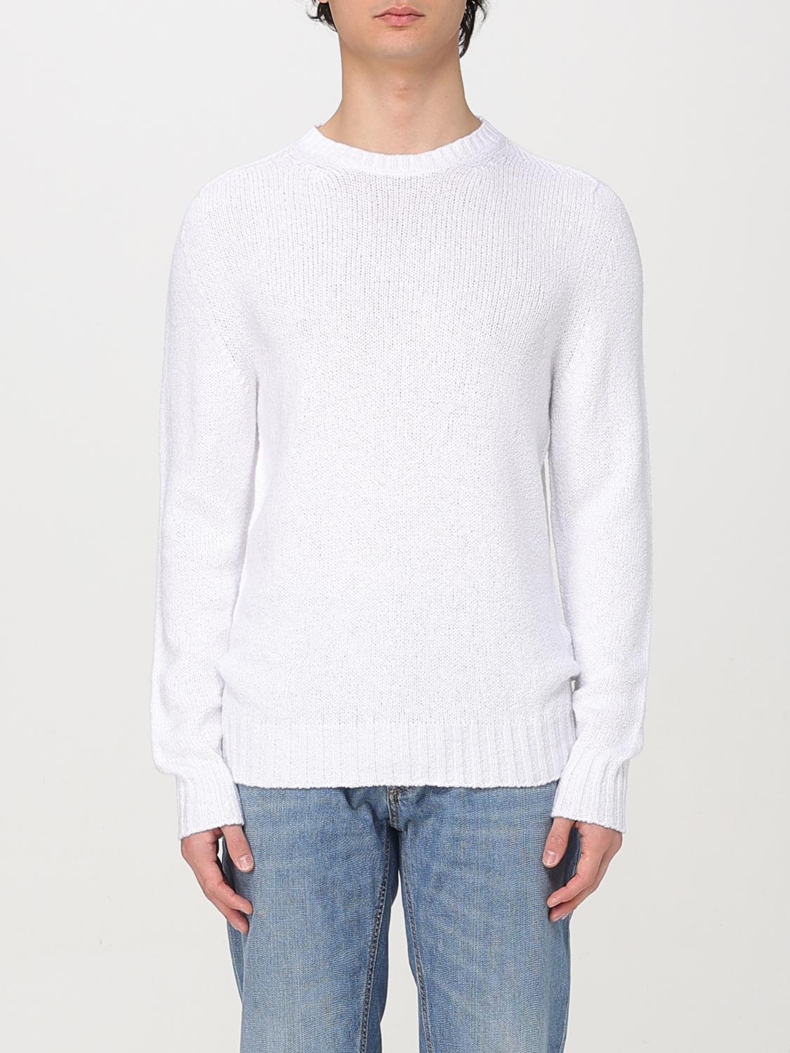 Drumohr Man Sweater Cream Size 42 Cotton In White