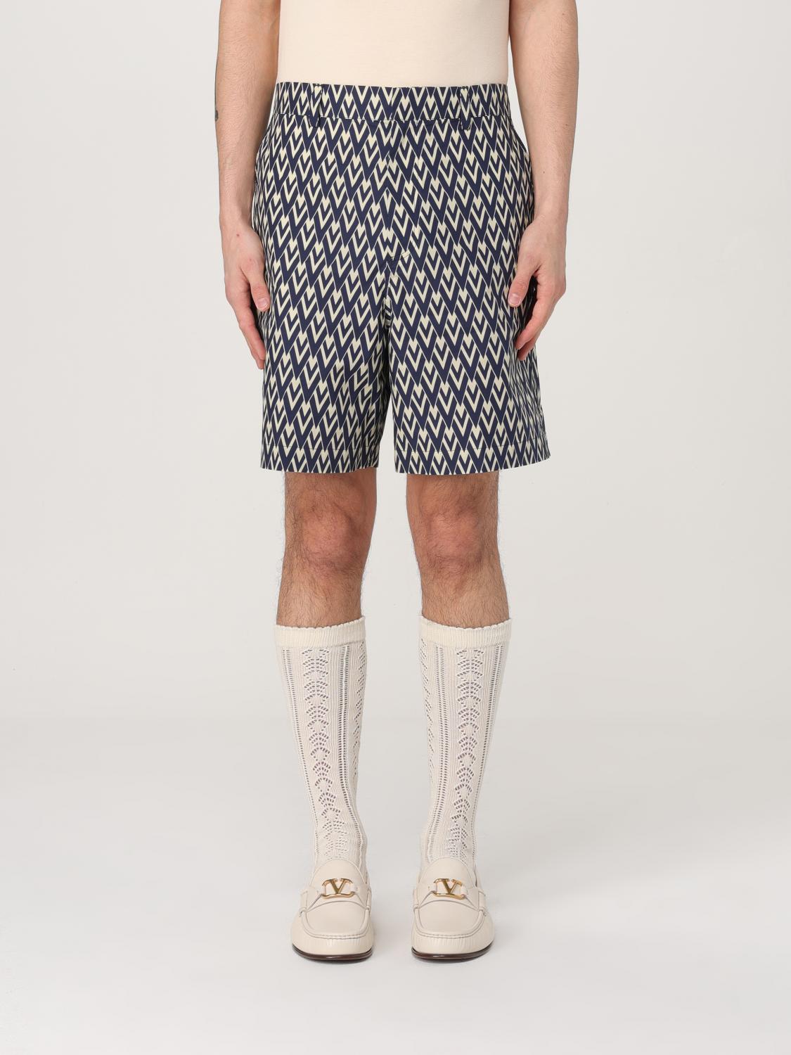 Valentino Geometric Pattern Bermuda Shorts In Blue