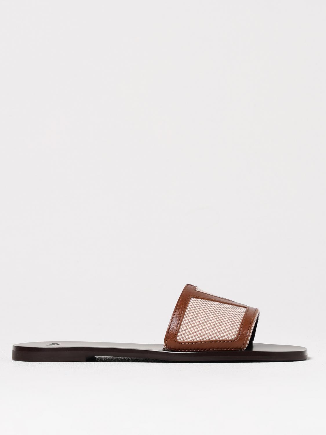Shop Valentino Flat Sandals Garavani Woman Color Beige