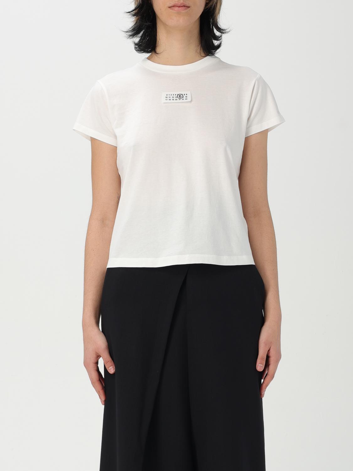 Mm6 Maison Margiela Numeric Cotton Jersey T-shirt In White
