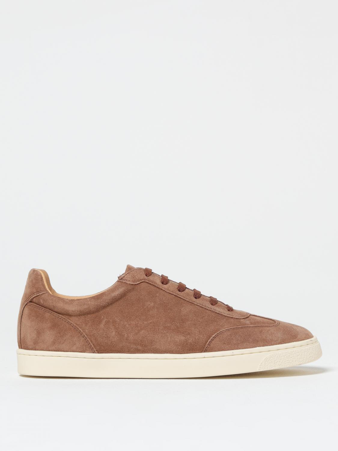 Brunello Cucinelli Man Sneakers Khaki Size 9 Leather In Brown