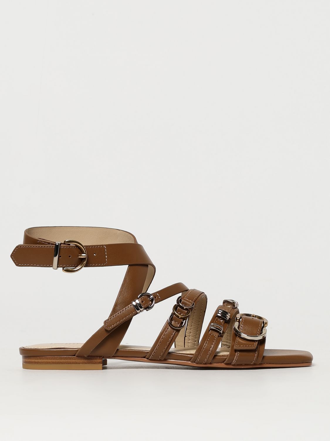 PINKO FLAT SANDALS PINKO WOMAN COLOR BROWN G52371032