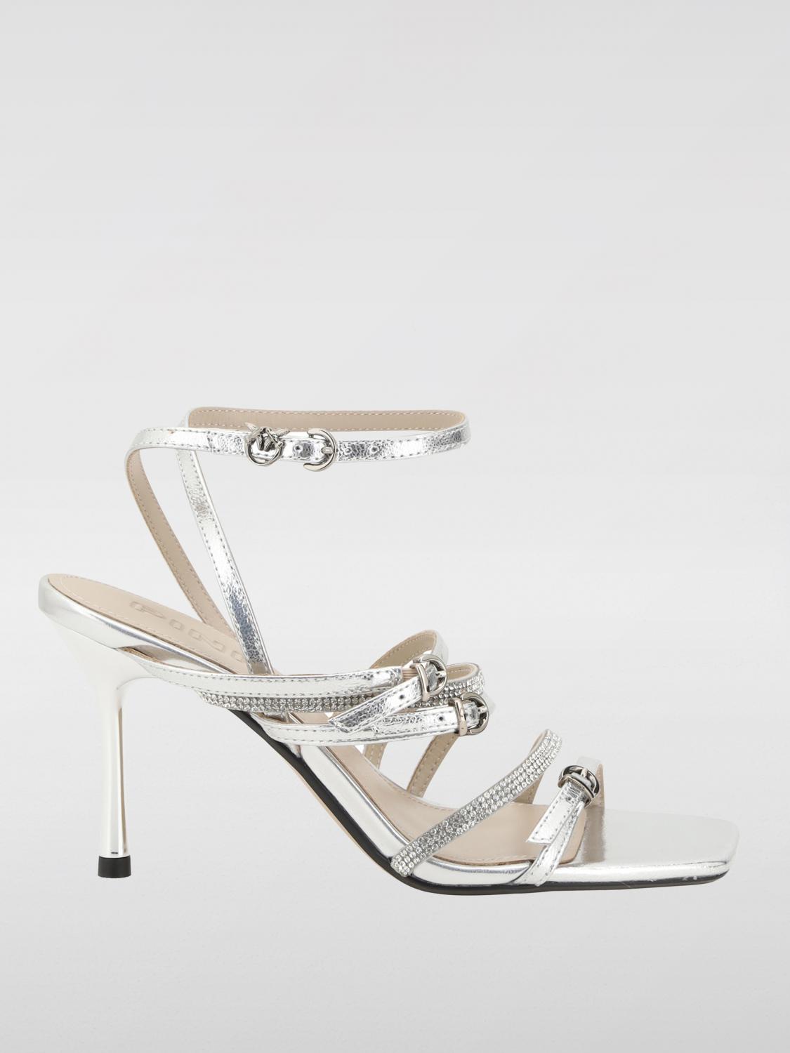 Shop Pinko Heeled Sandals Woman Color Silver