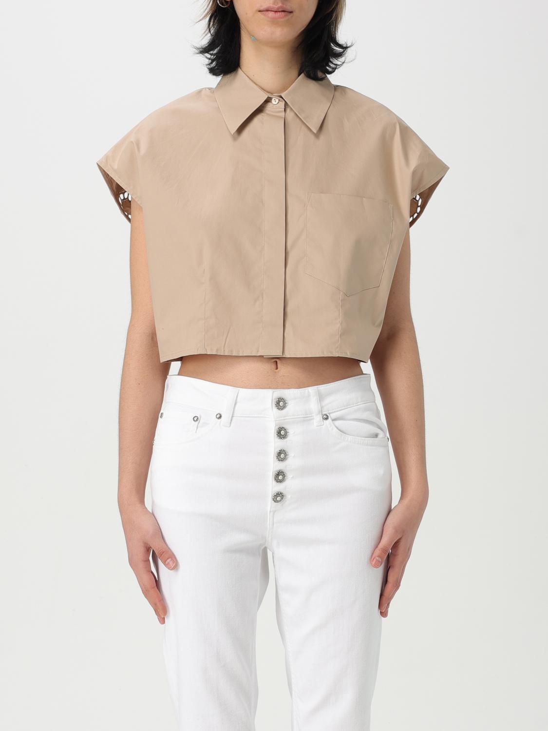 Shop Dondup Shirt Woman Color Sand