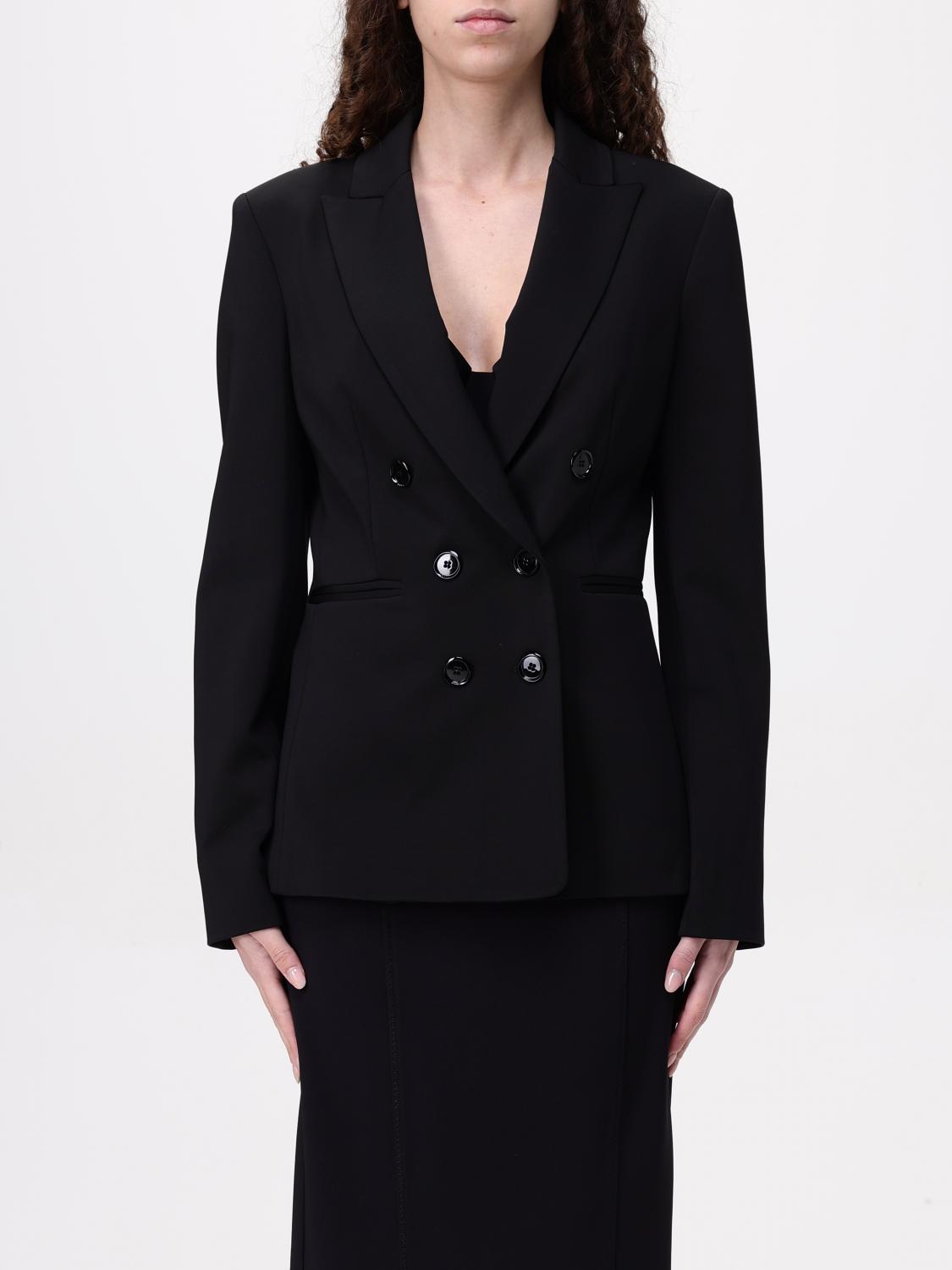 Pinko Tailored Black Double-breasted Jacket In Black