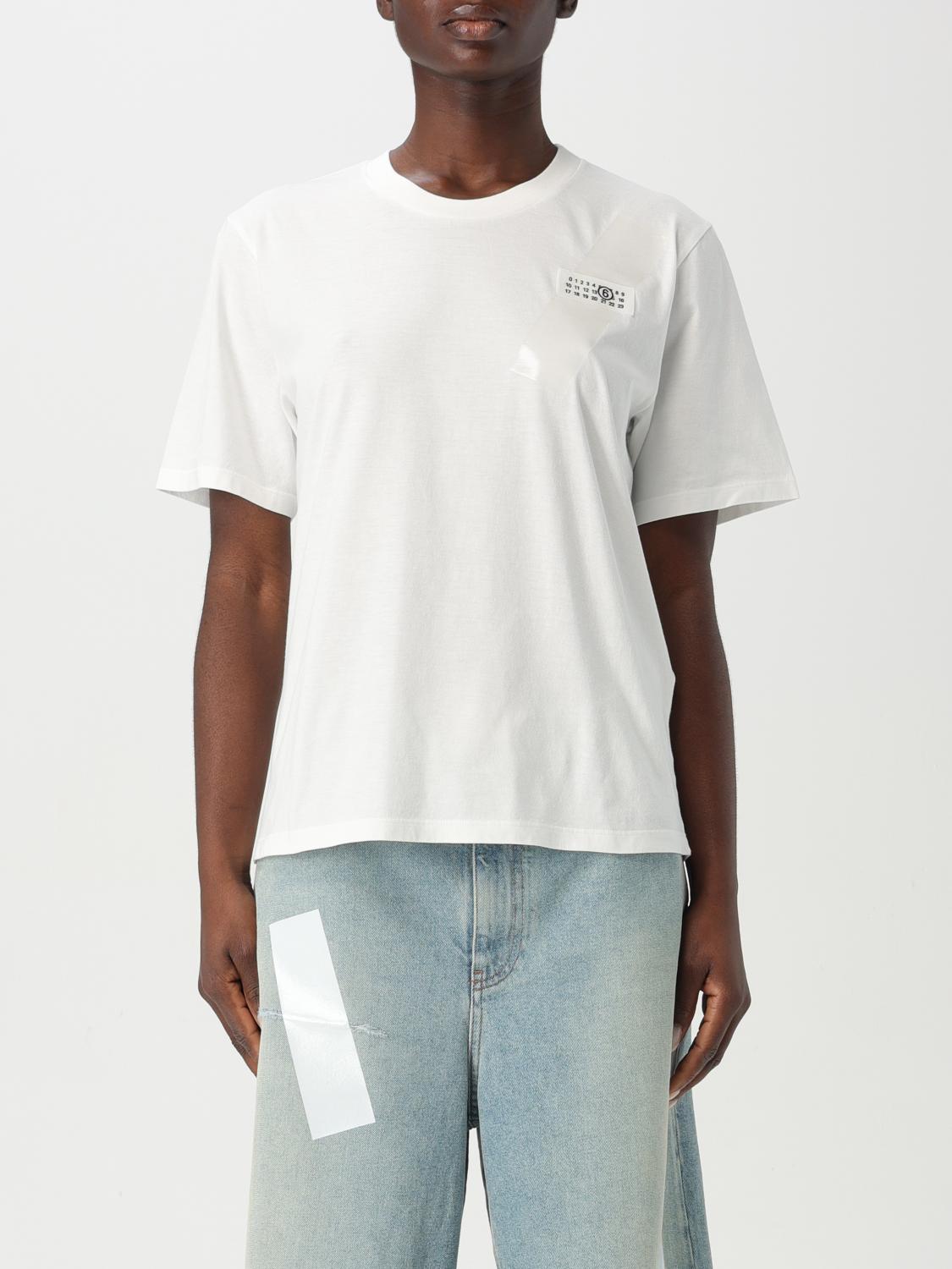 Mm6 Maison Margiela Mm6 By Maison Margiela Relaxed-fit Cotton T-shirt With Subtle Logo Detail In White