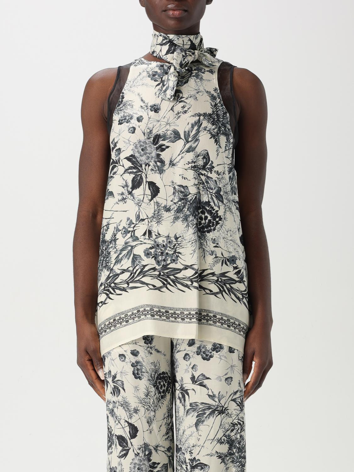 Simona Corsellini Floral-print Top In Black