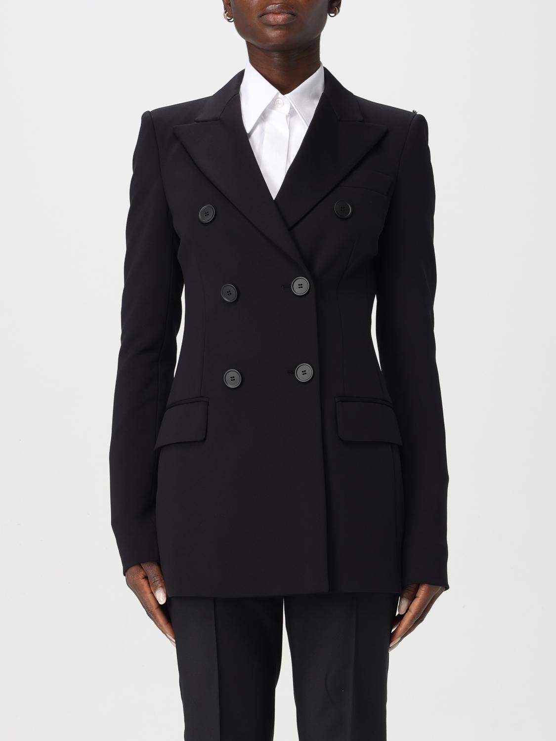 Sportmax Gelly Double Breast Wool Blazer In Black