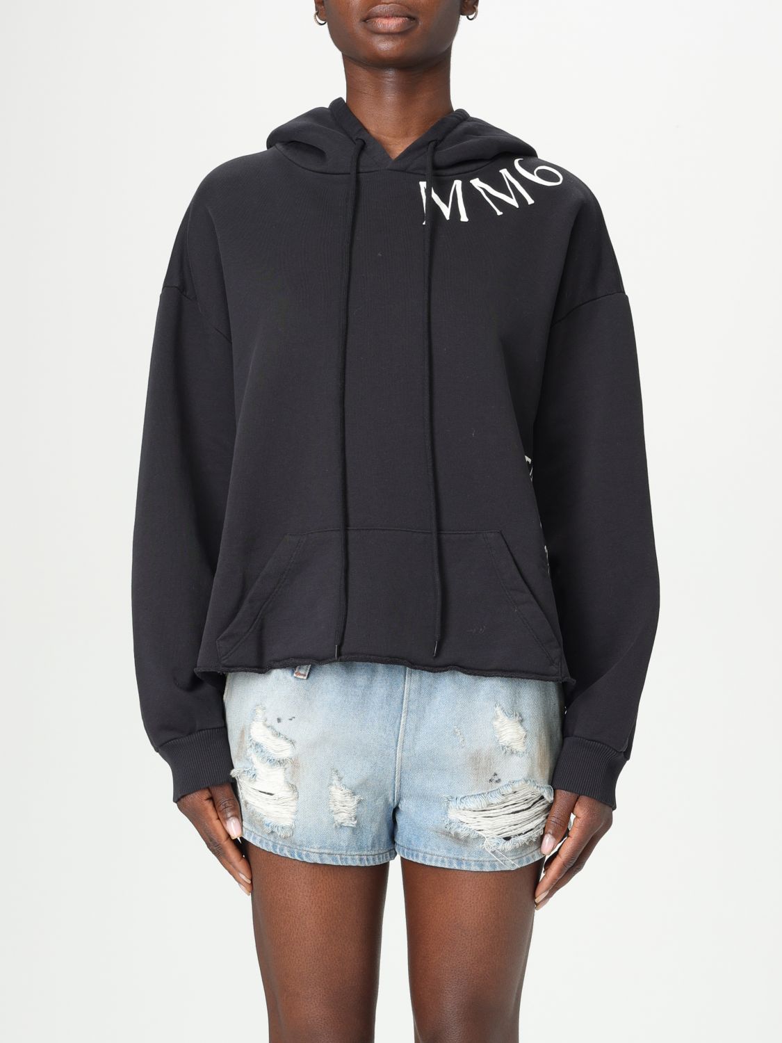 Shop Mm6 Maison Margiela Sweatshirt Woman Color Black