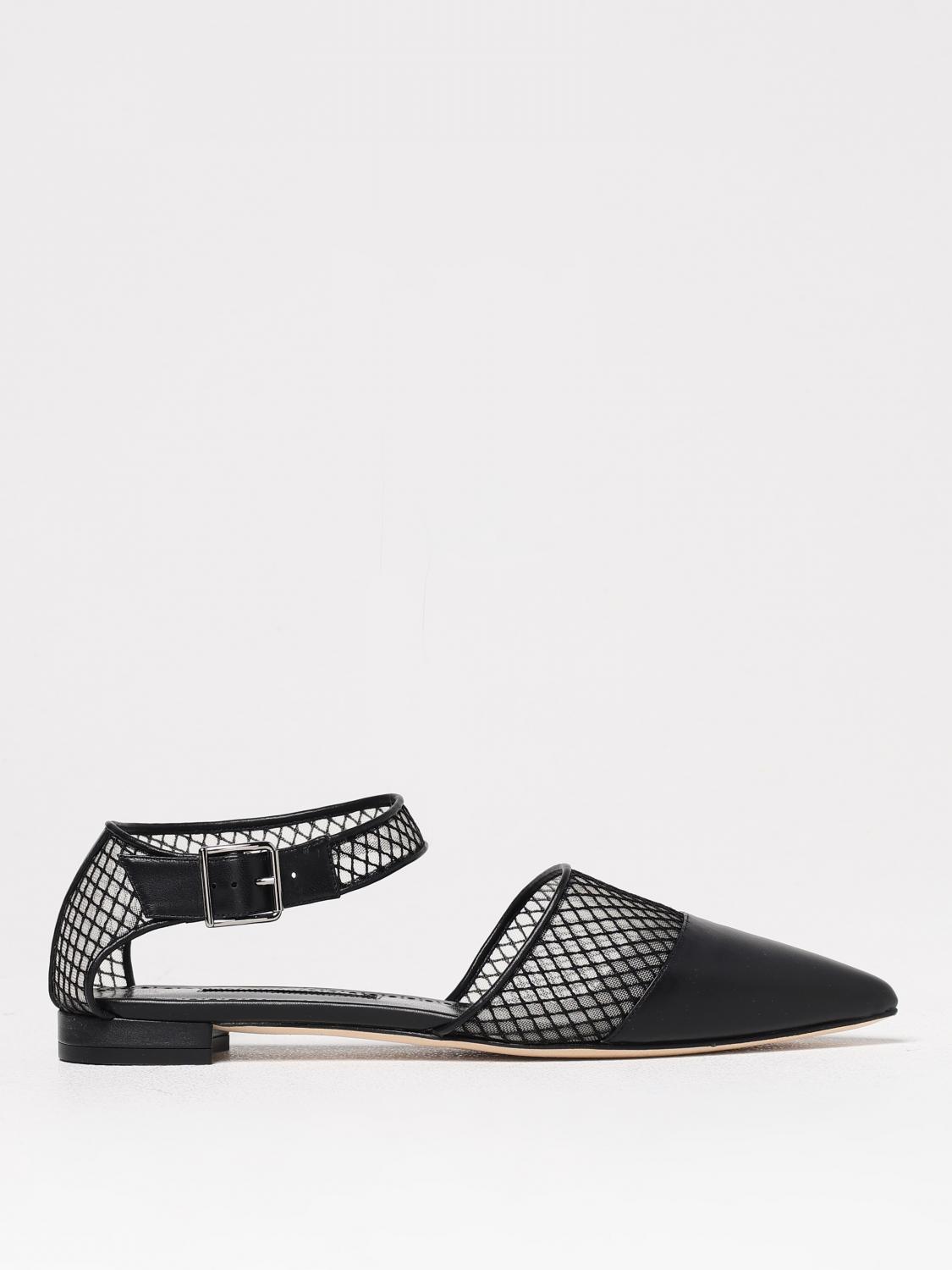 Manolo Blahnik Jatelahflat Leather Pointed-toe Flats In Schwarz