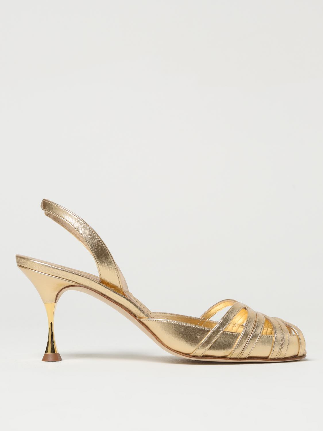 Manolo Blahnik Makanaksli Nappa Sandals In Gold