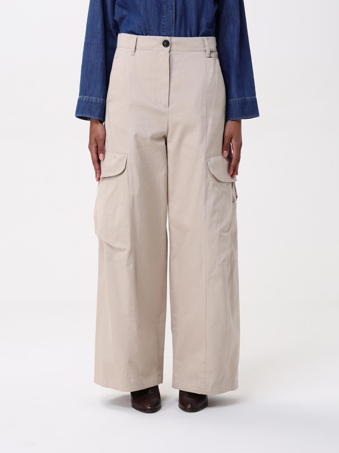 's Max Mara Cotton Gabardine Cargo Pants In Beige