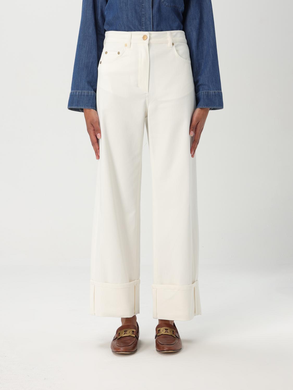 's Max Mara Womens White Cervia Wide-leg Rolled-cuff Denim Jeans In White