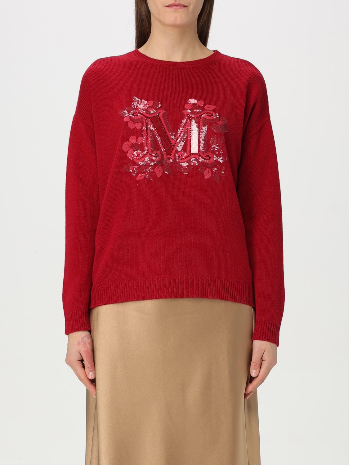 Max Mara Logo Embellished Crewneck Jumper In Strawberry
