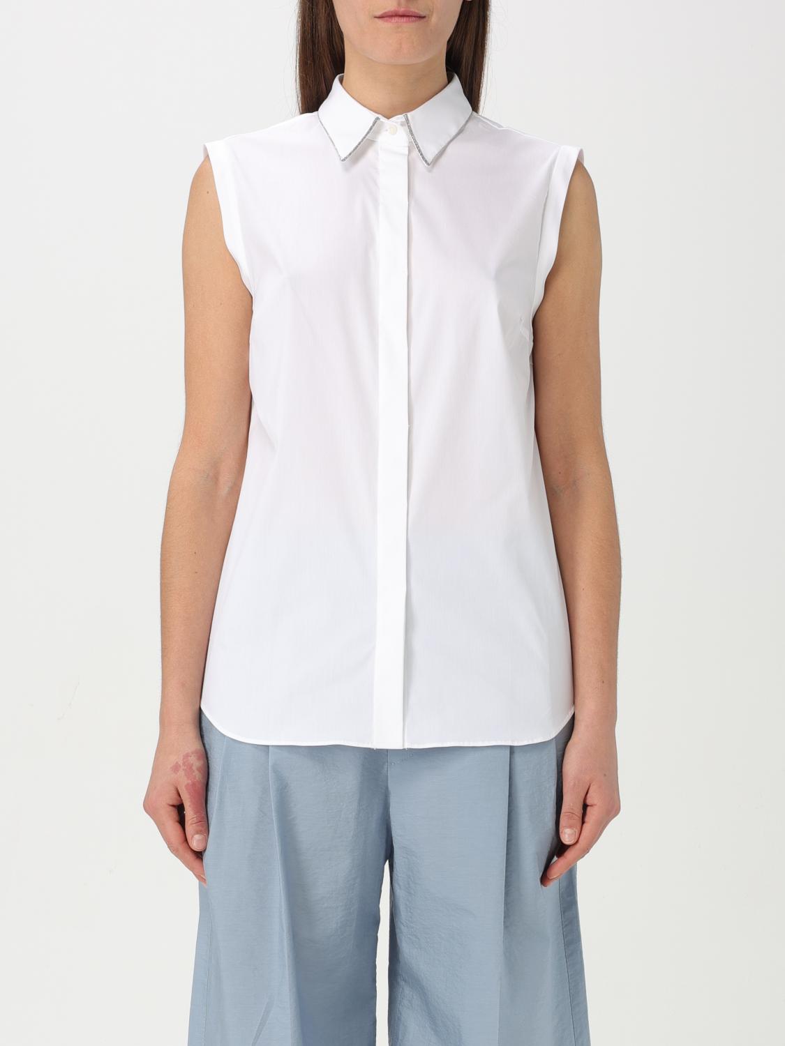 Shop Brunello Cucinelli Shirt Woman Color White