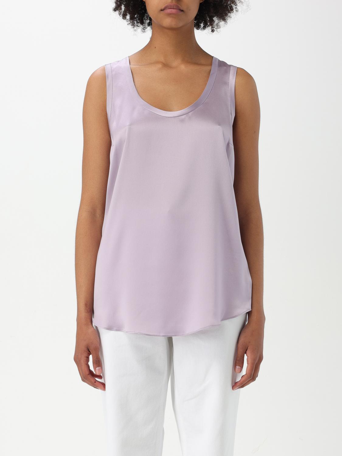 Brunello Cucinelli Silk Satin Reversible Tanktop In Violett