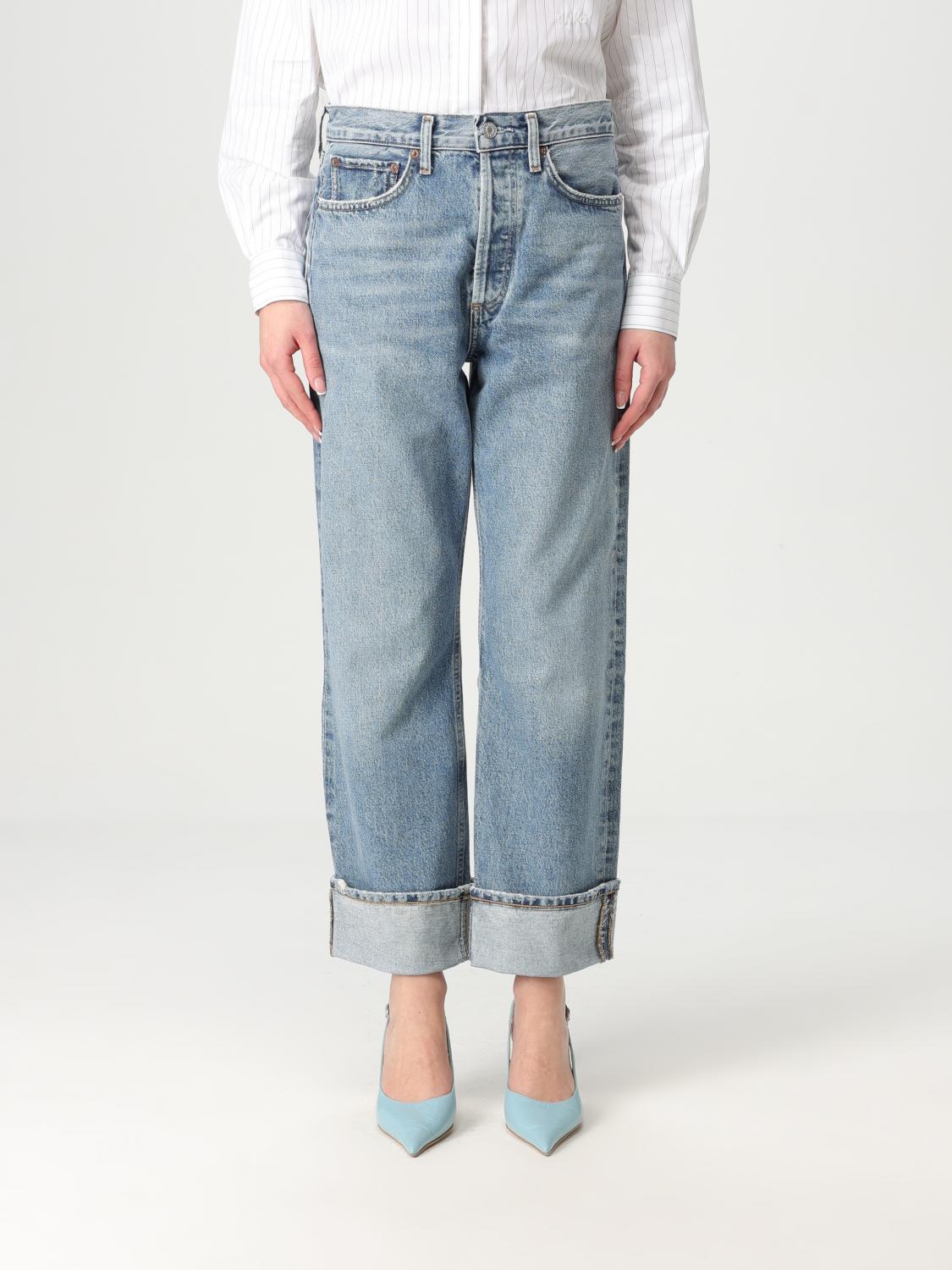 Agolde "used Effect Fran Jeans" In Denim