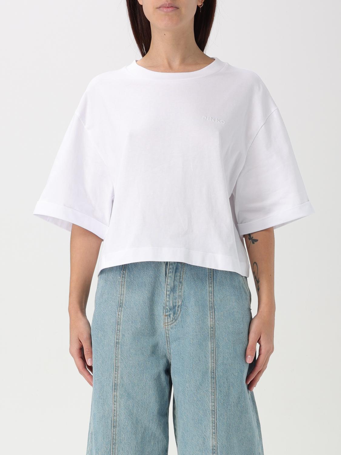 Shop Pinko T-shirt Woman Color White