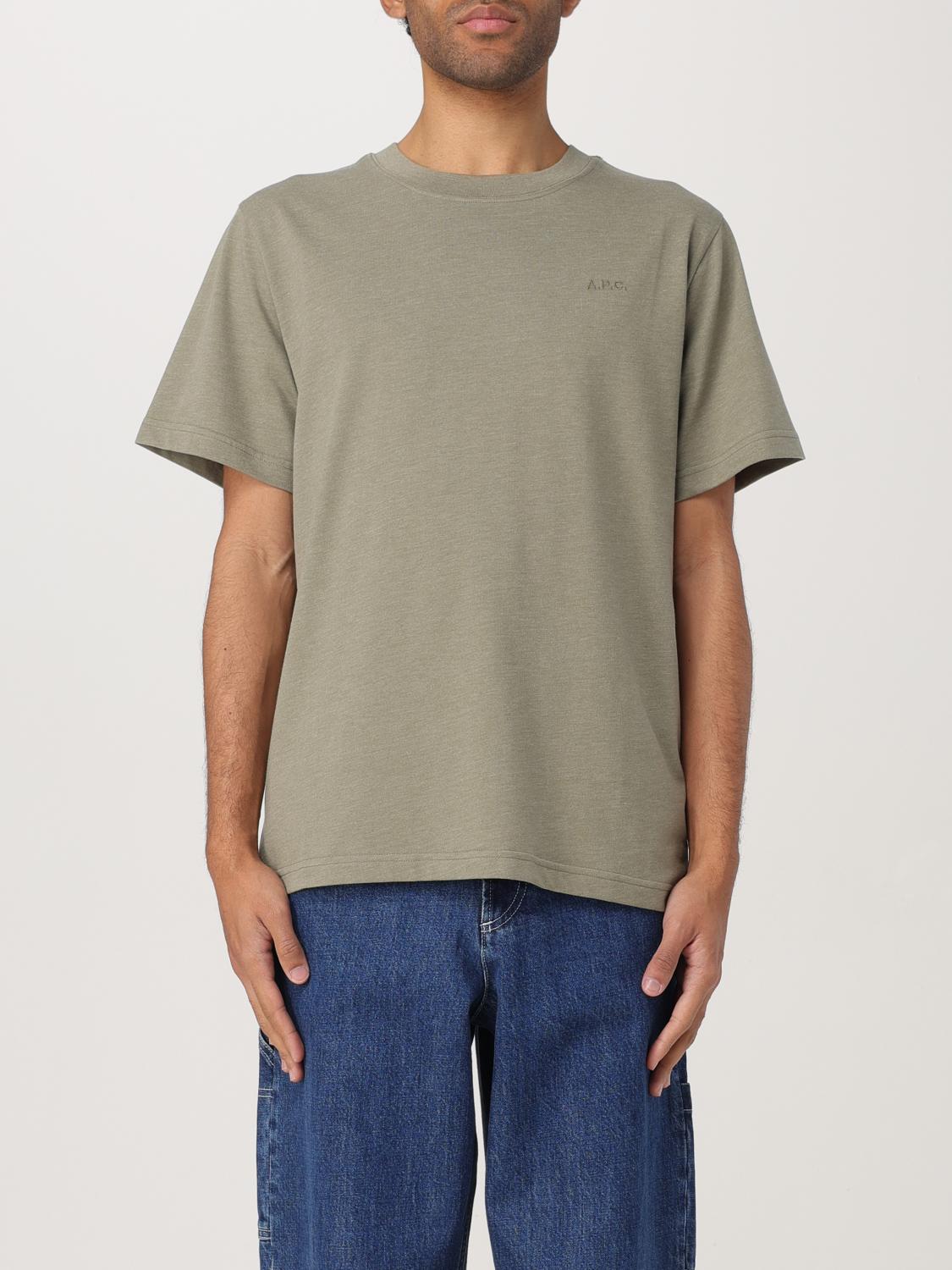 Apc T-shirt A.p.c. Men Color Kaki In Kaki