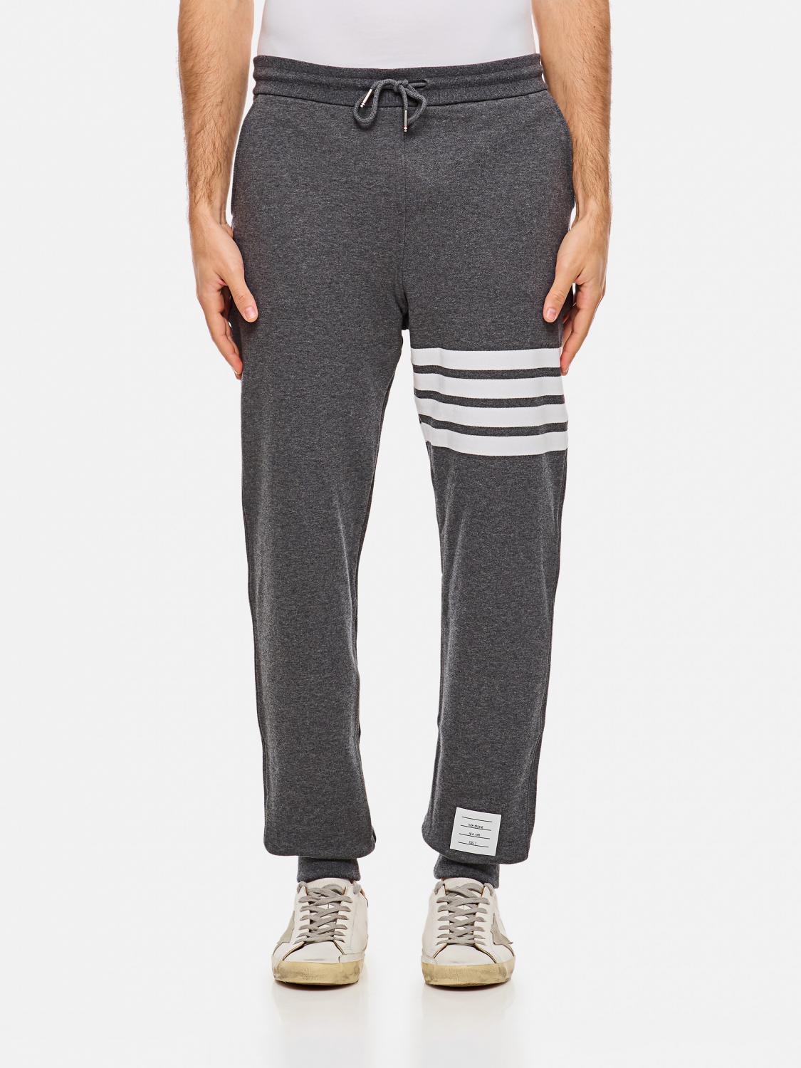 Thom Browne Straight Leg Trousers Drawstring Waist In Grau