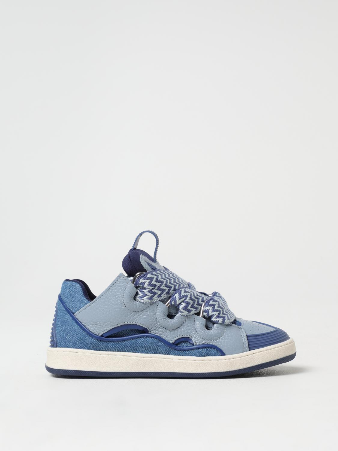 Lanvin Kids Blue Lace-up Sneakers In Blue