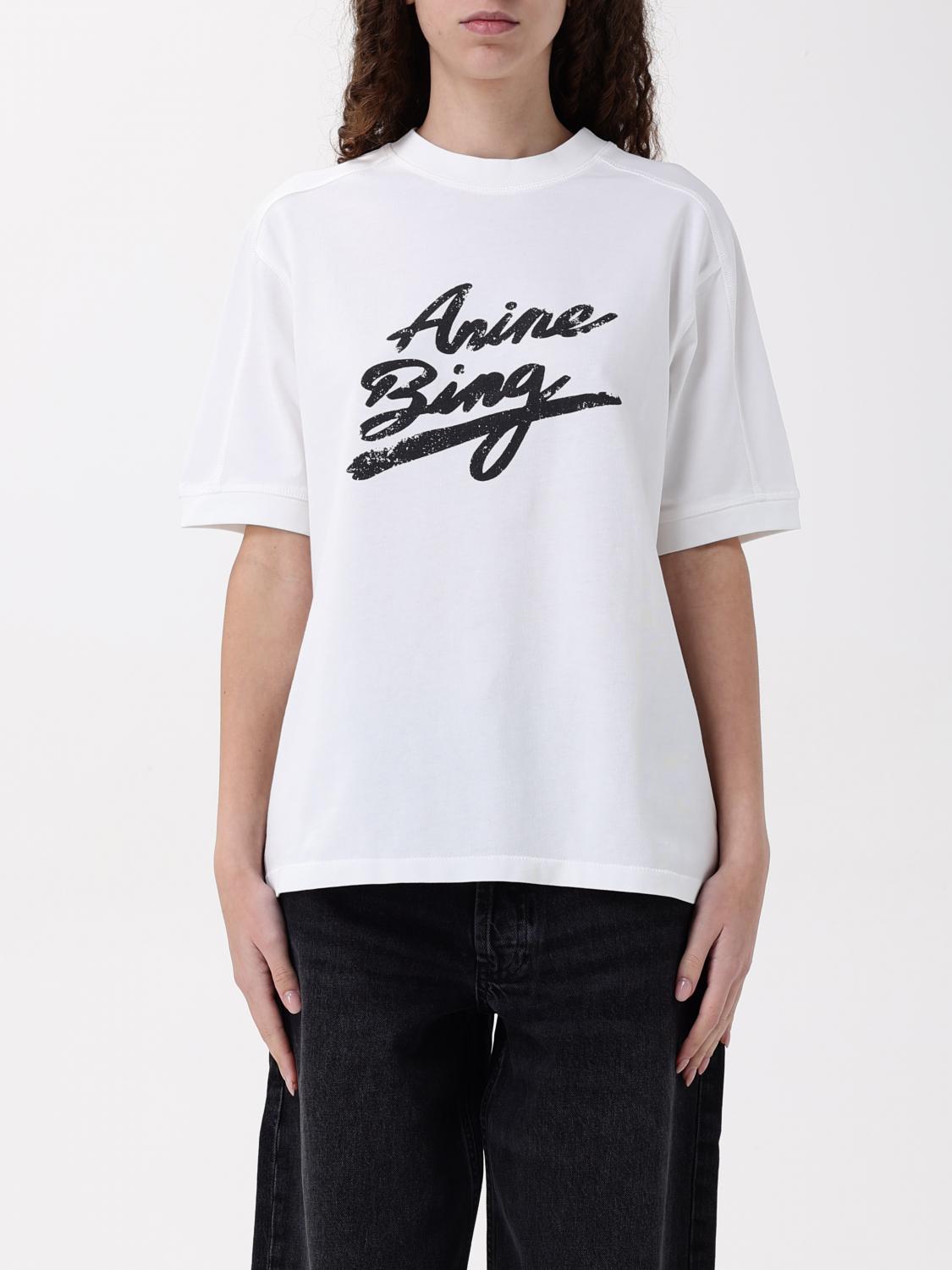 Shop Anine Bing T-shirt Woman Color White