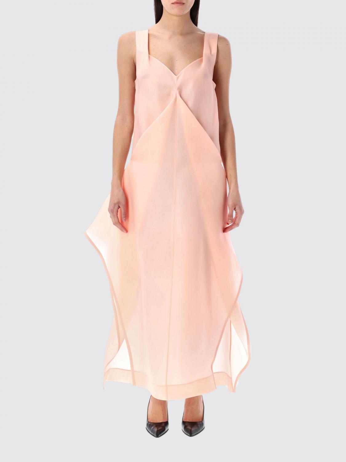 Khaite Kenith Flared Silk Organza Maxi Dress In Pink