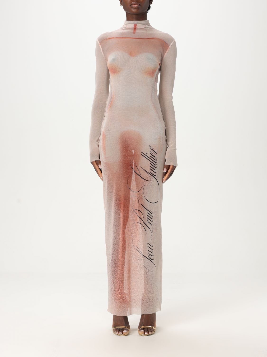 Shop Jean Paul Gaultier Dress Woman Color Beige