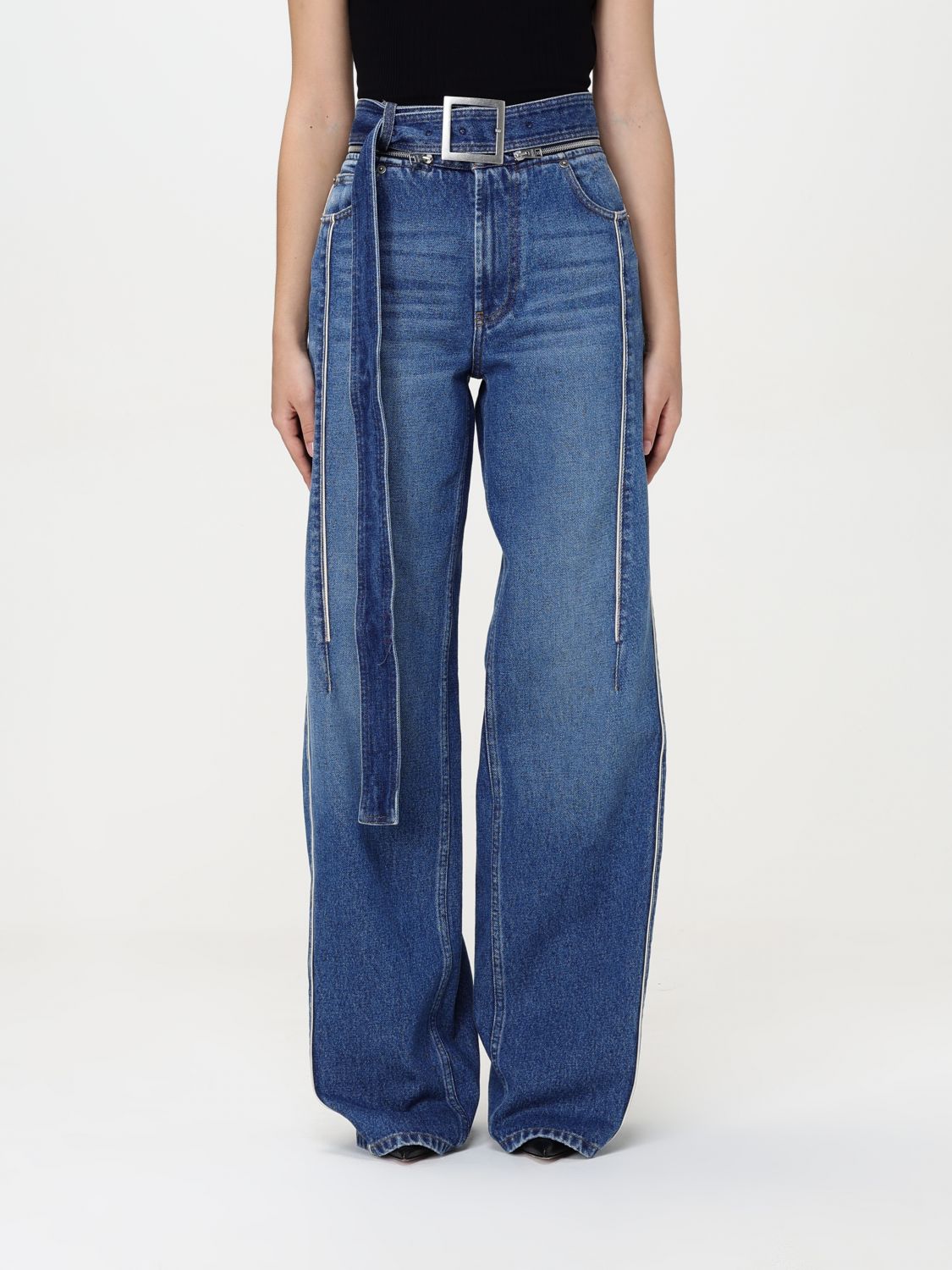 Shop Jean Paul Gaultier Jeans Woman Color Blue
