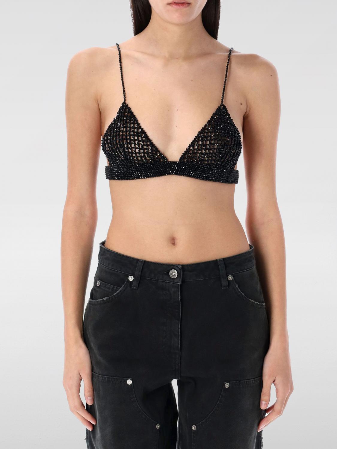Golden Goose Crystal Braided Beaded Top In Black