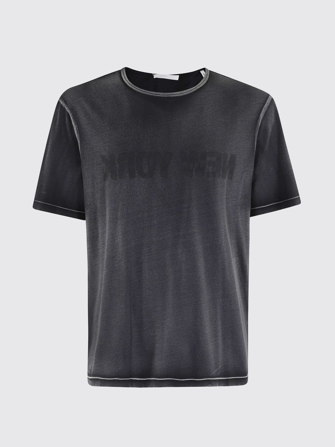 Helmut Lang "garment-dyed New York" T-shirt In Black