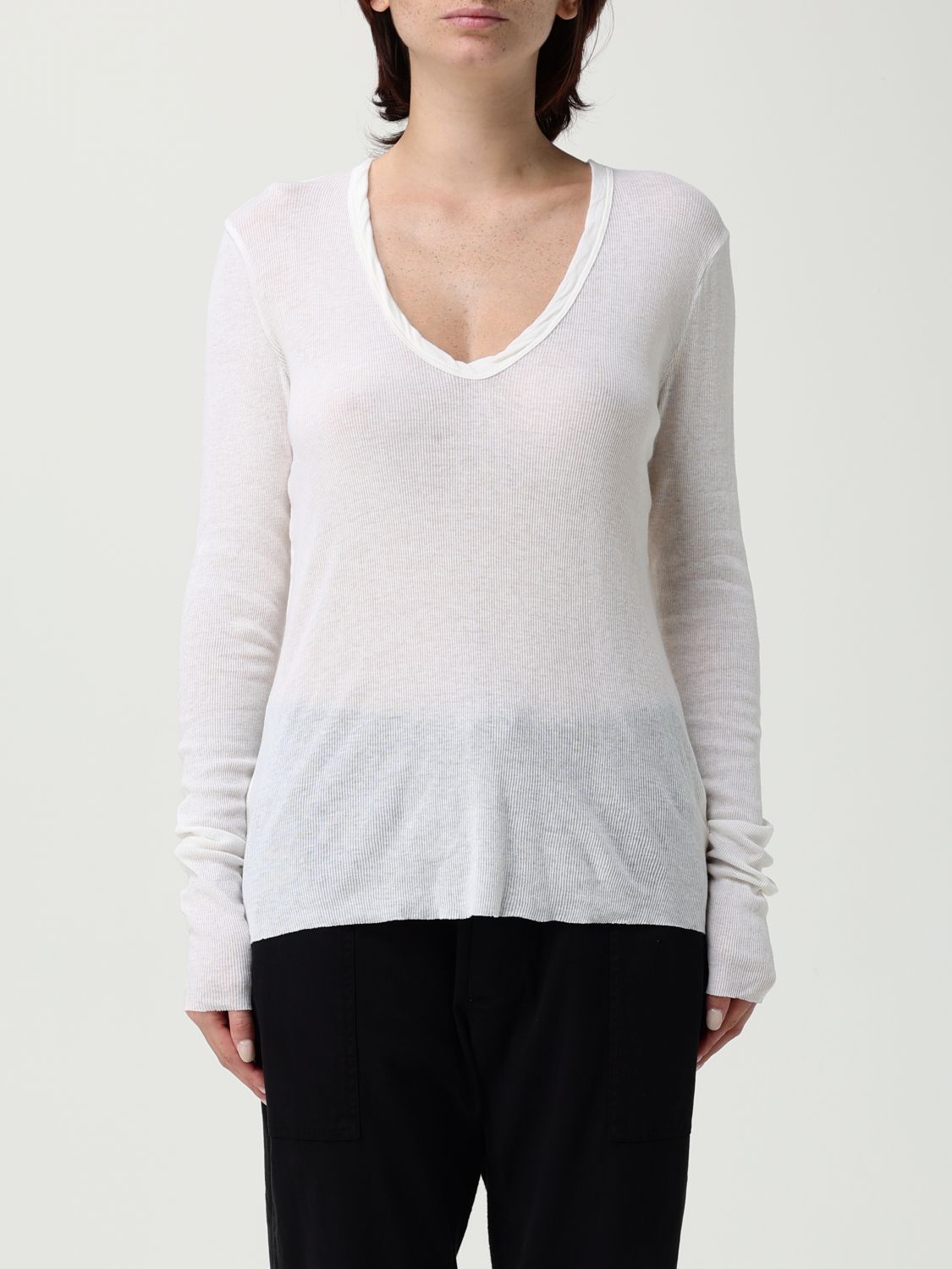 James Perse Sweater Woman Color White In White