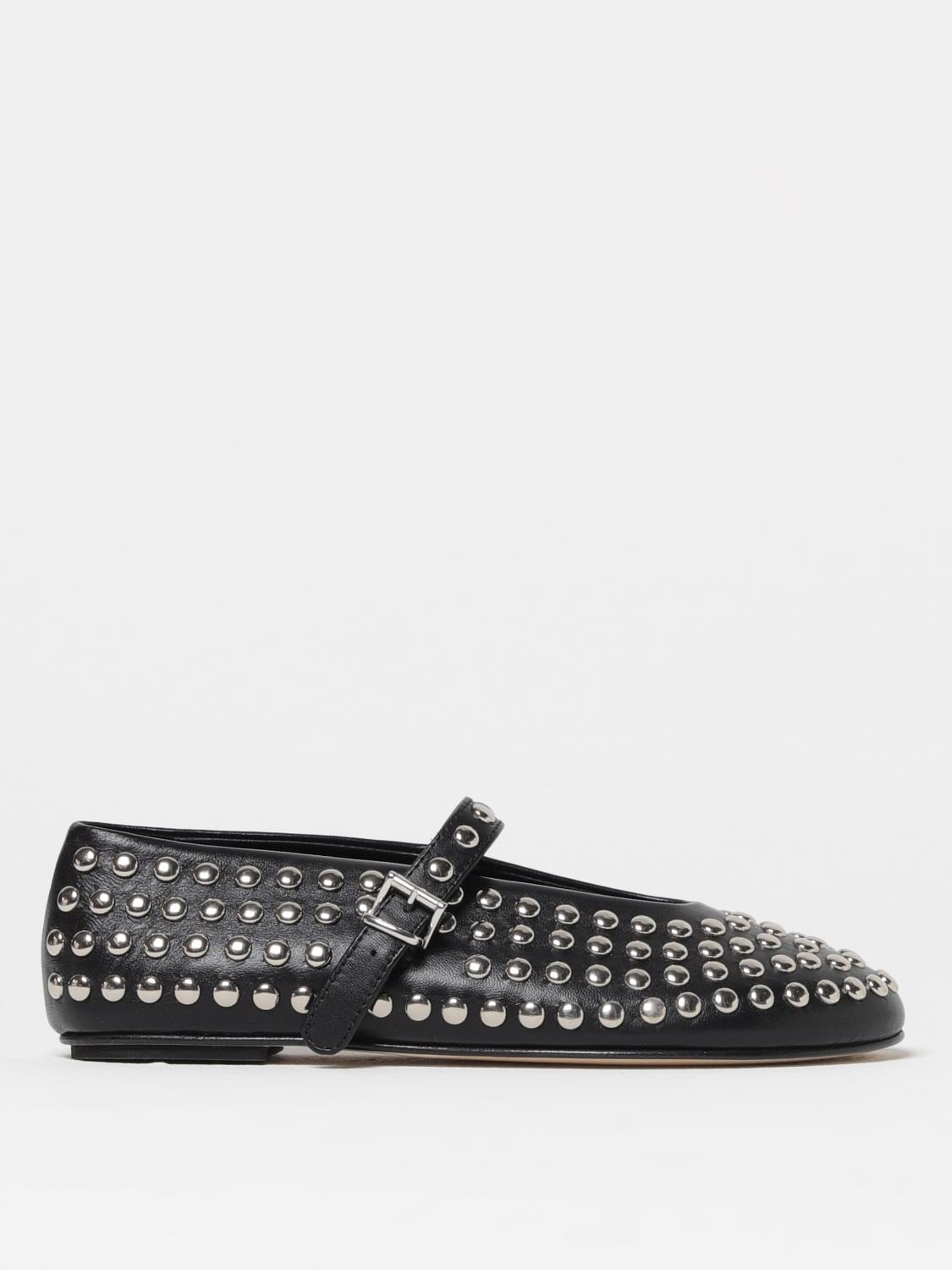 Liviana Conti Leather Ballet Flats With Studs In Black