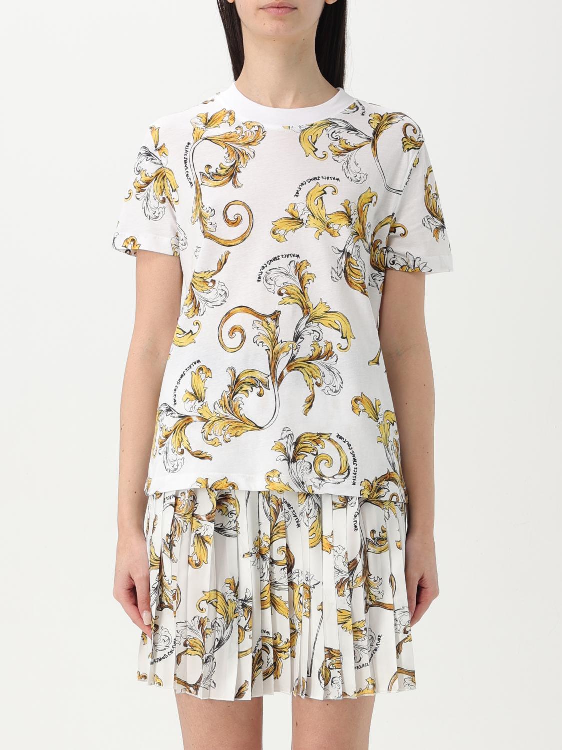 VERSACE JEANS COUTURE T-Shirt Woman color White　VERSACE JEANS COUTURE Tシャツ 女性カラー ホワイト VERSACE