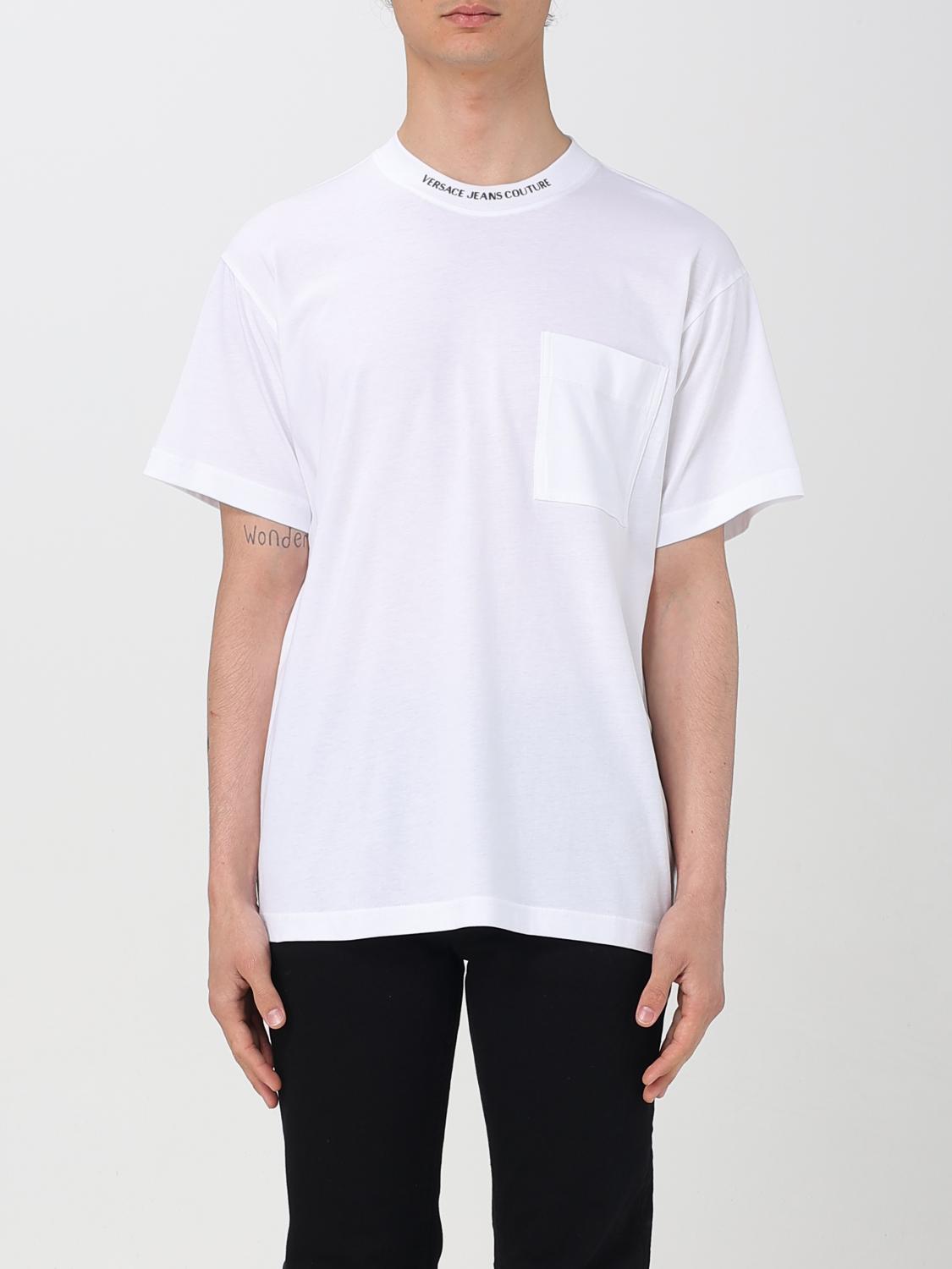 VERSACE JEANS COUTURE T-Shirt Men color White　VERSACE JEANS COUTURE Tシャツ メンズ カラー ホワイト VERSACE