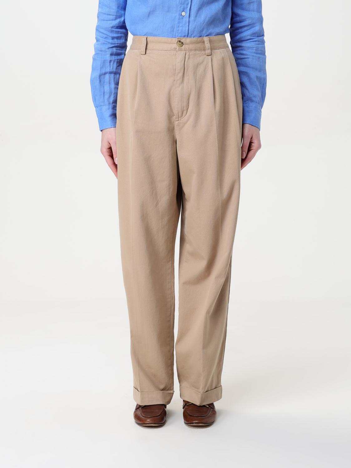 Polo Ralph Lauren Pants Woman Color Dove Grey In Taubengrau