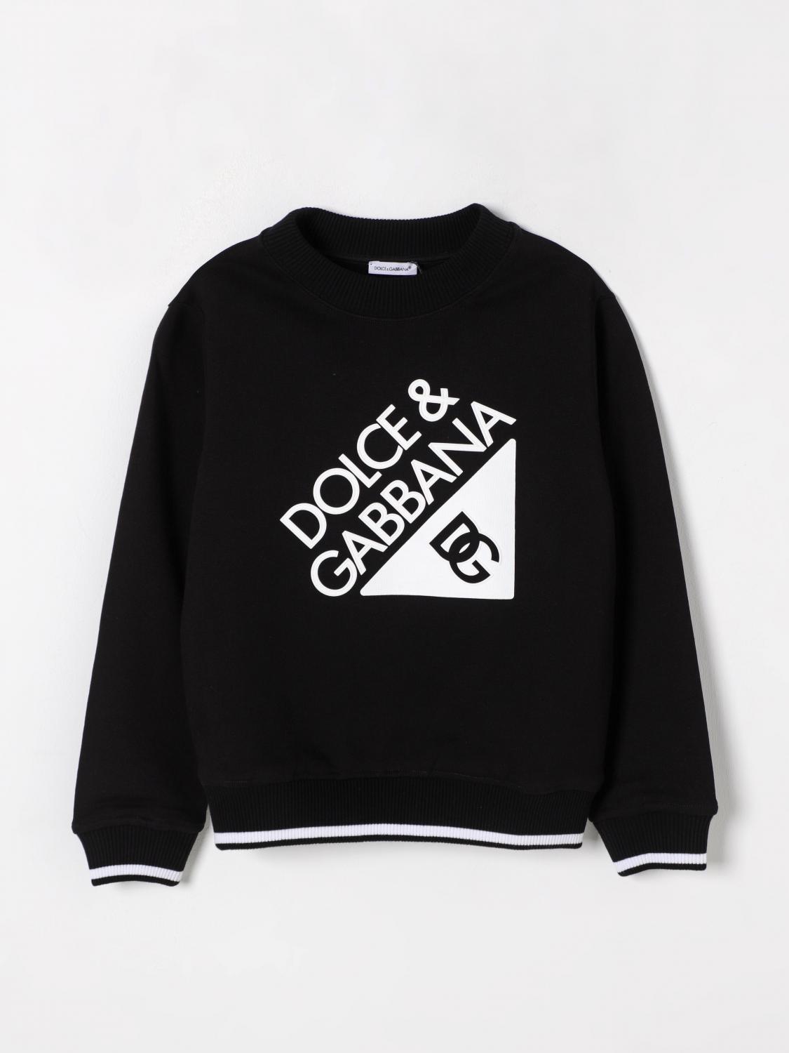 Dolce & Gabbana Nero Crewneck Cotton-jersey Sweatshirt 6-12+ In Black