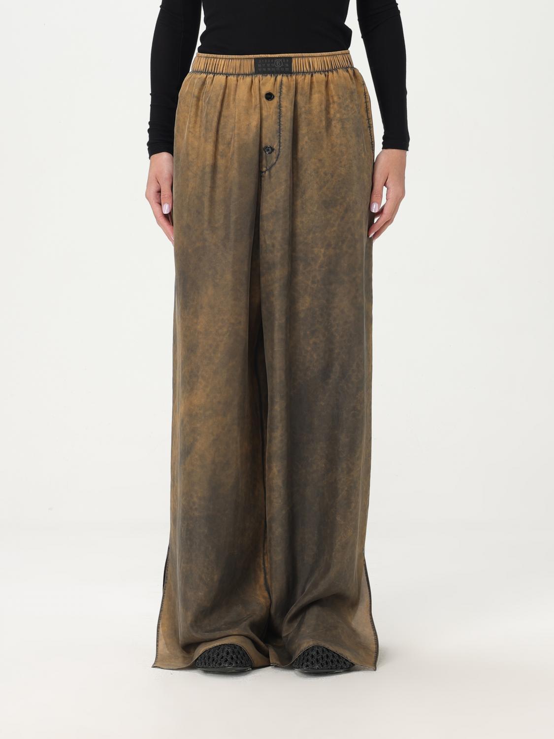 Shop Mm6 Maison Margiela Pants  Woman Color Blue In Blau