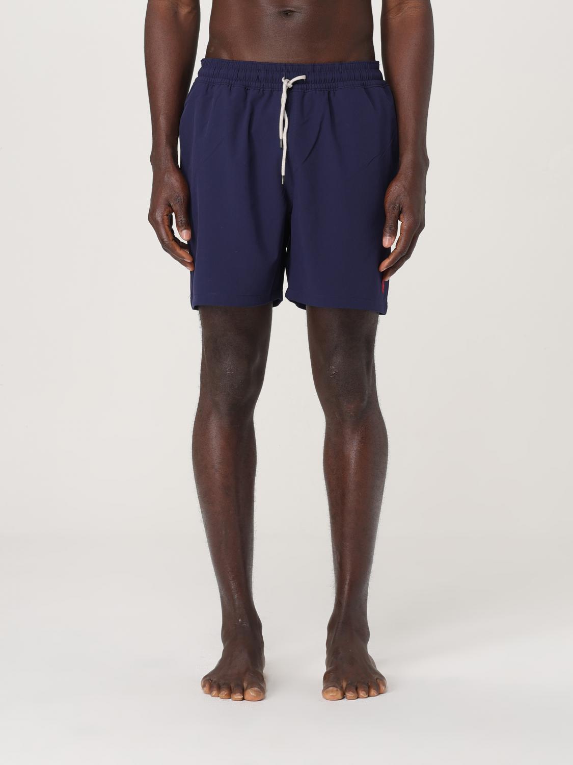 Polo Ralph Lauren Blue Swim Shorts With Elasticated Waist And Embroidered Pony Logo On The Front In Blue