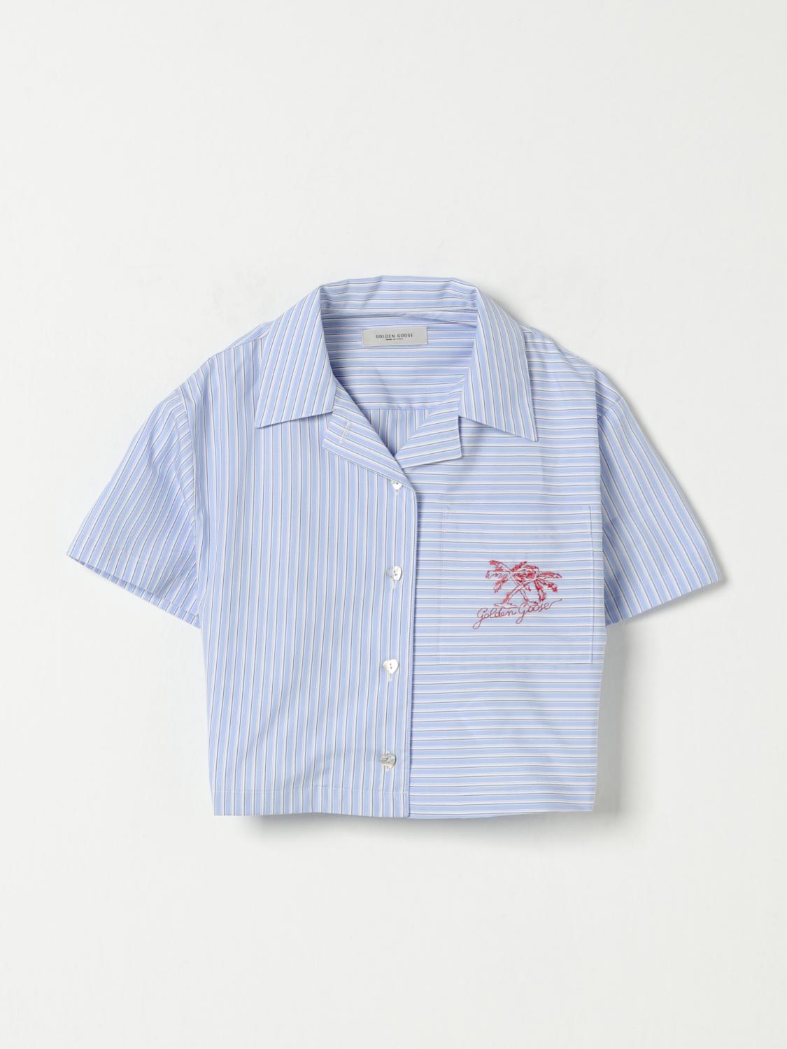 GOLDEN GOOSE Shirt Kids color Blue　GOLDEN GOOSE シャツ キッズカラー ブルー GOLDEN