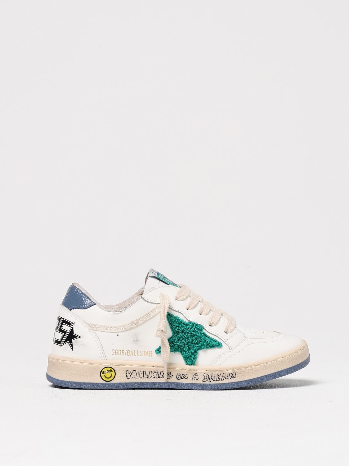 Golden Goose 'ball Star' Leather Sneakers Kids In White