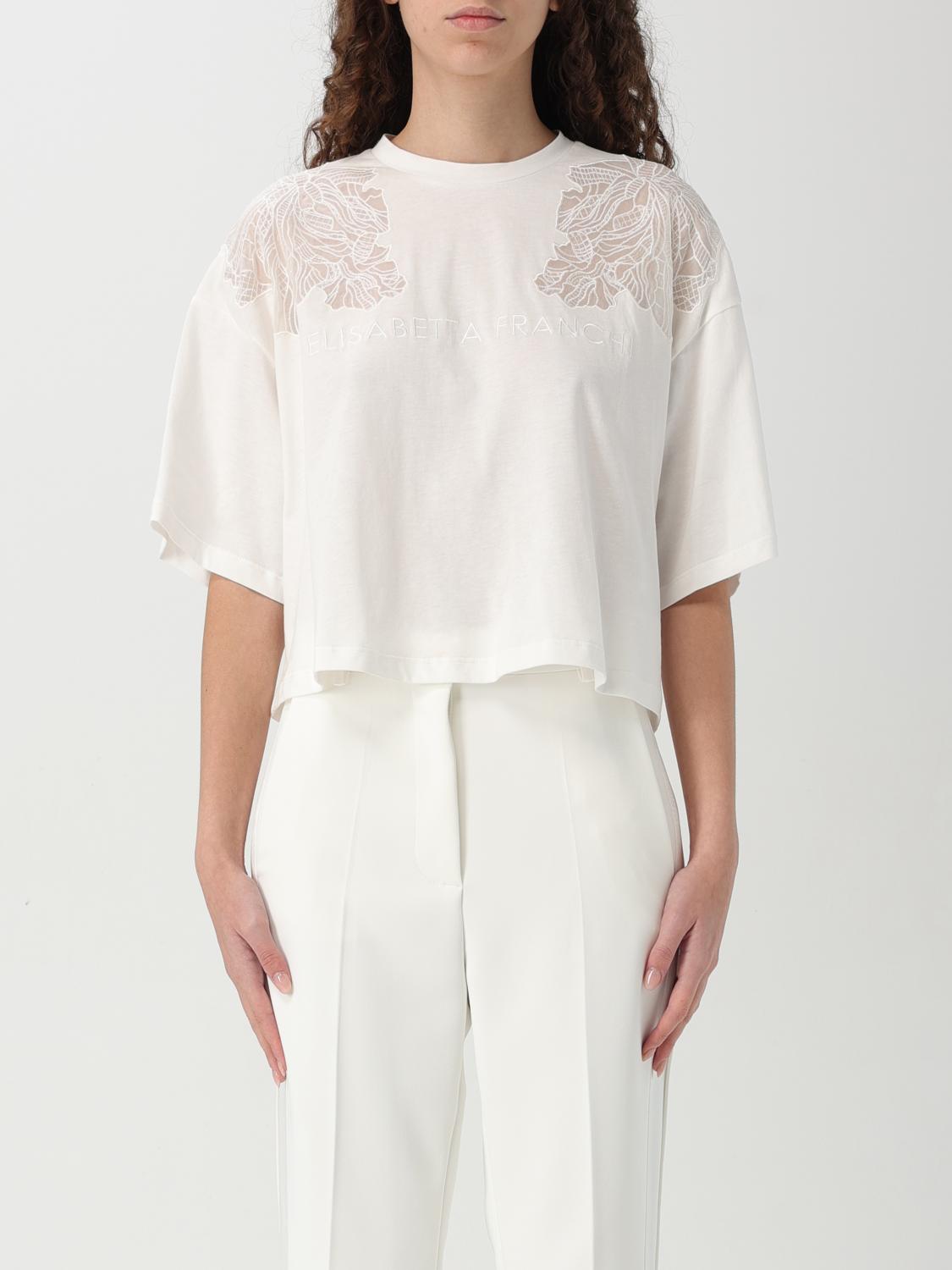 Elisabetta Franchi T-shirt Woman Color White In White