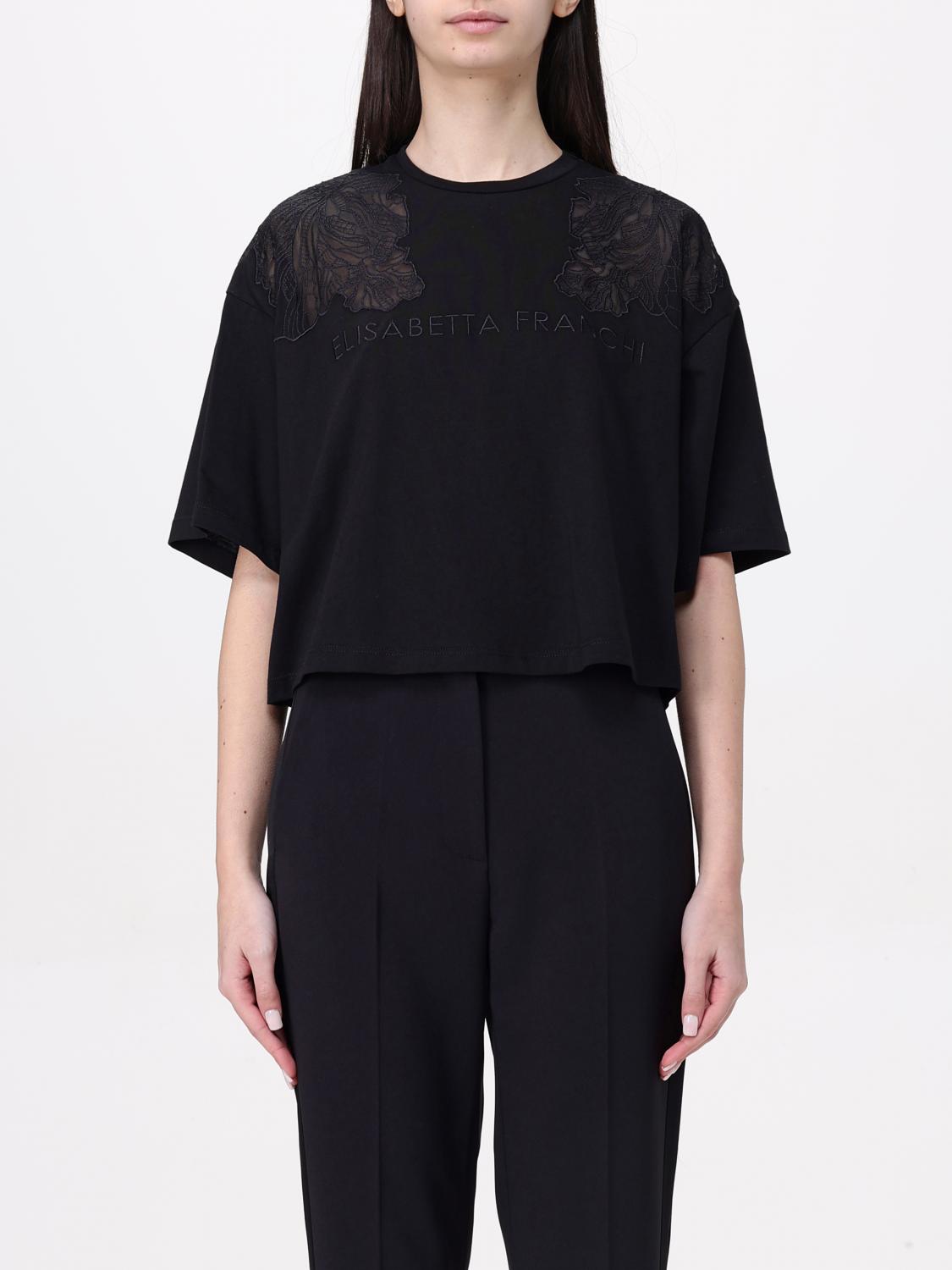 Elisabetta Franchi T-shirt Woman Color Black In Black
