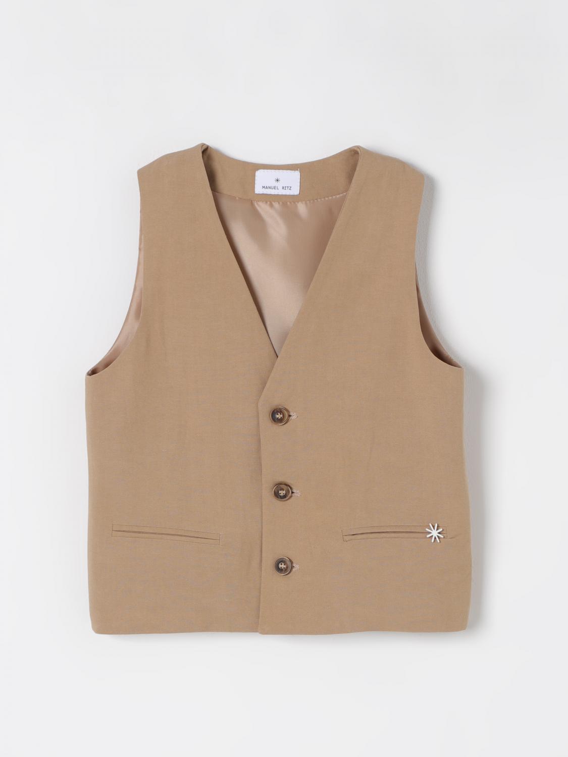 Manuel Ritz Waistcoat Kids Color Camel In Camel