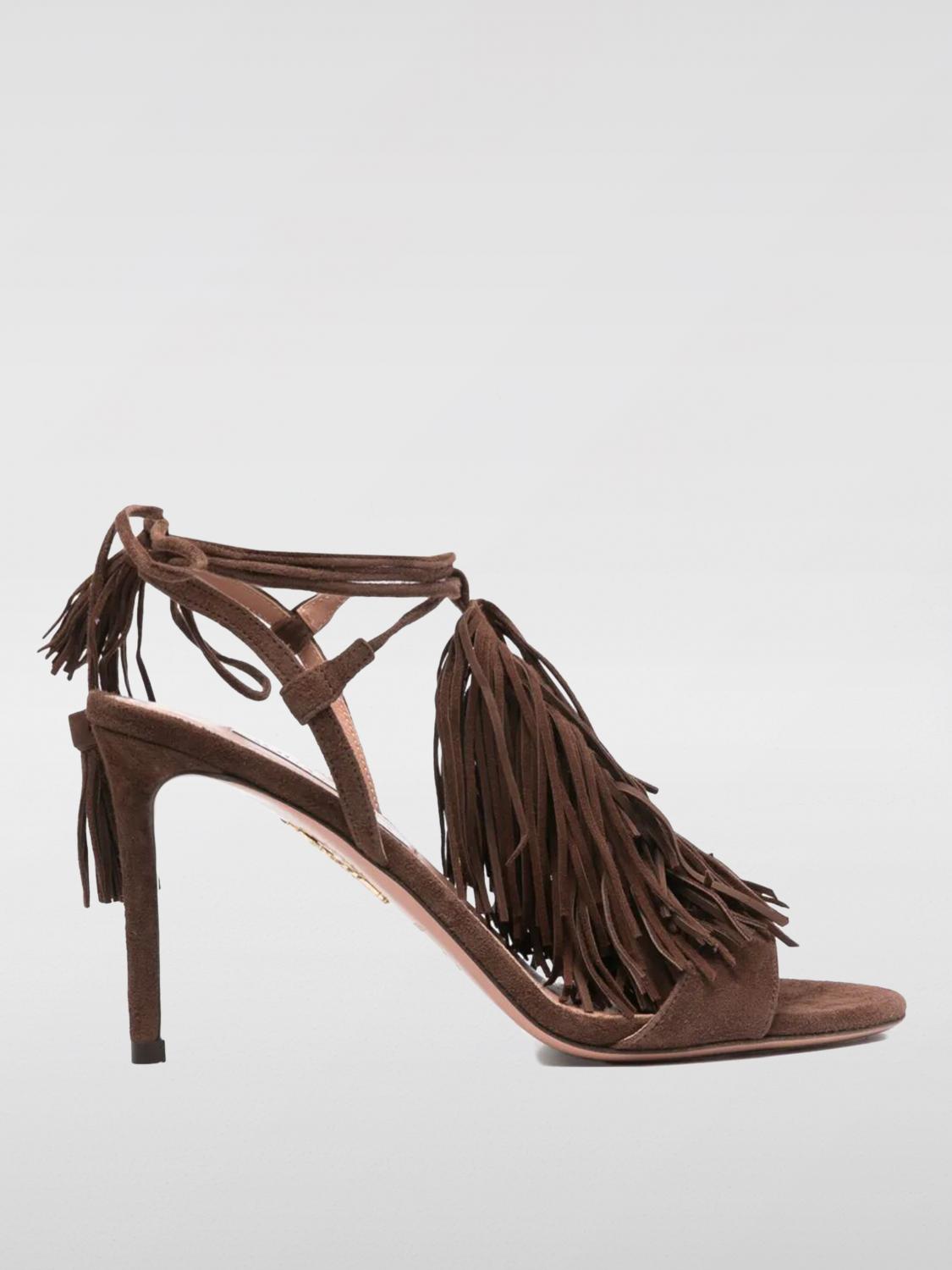 Aquazzura Gytane Sandal 85 Shoes In Coffee