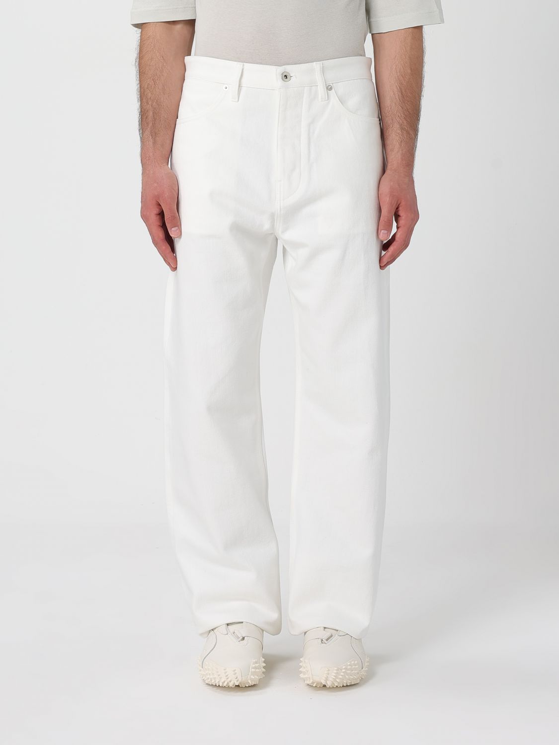 Jil Sander White Twisted Jeans In White