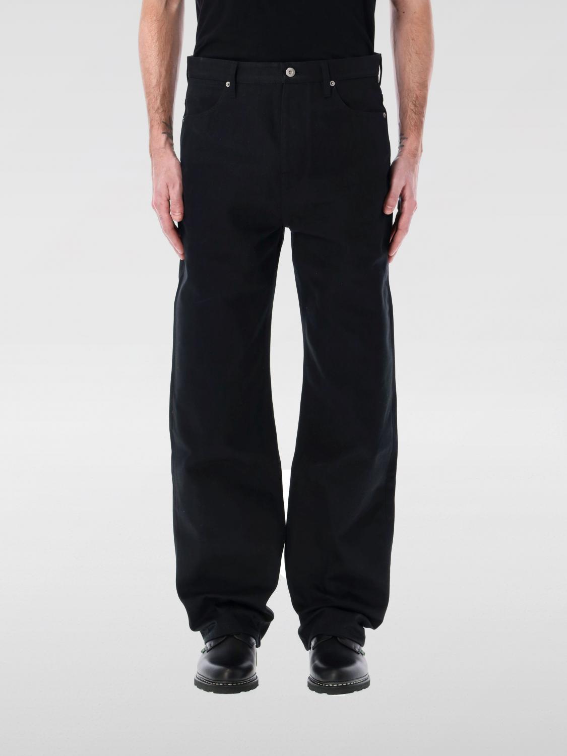 Jil Sander Blue Jeans With Belt Loops And Logo Patch On The Rear In Denim Man In Schwarz