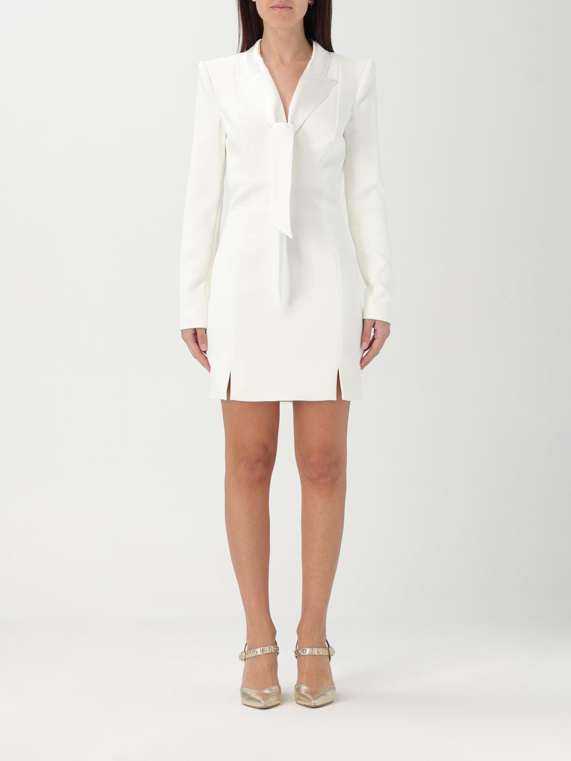Elisabetta Franchi Mini Dress With Tailored Silhouette In Ivory